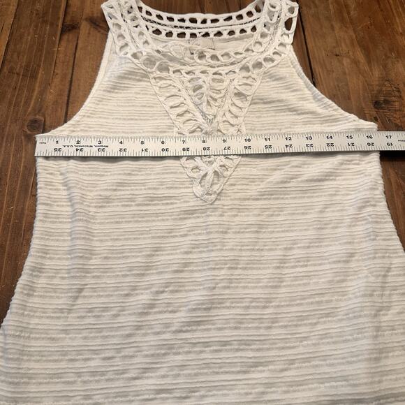 Anthropologie Postmark Crochet Tank Top Shirt Size Medium Petite Boho Coastal - Picture 7 of 15